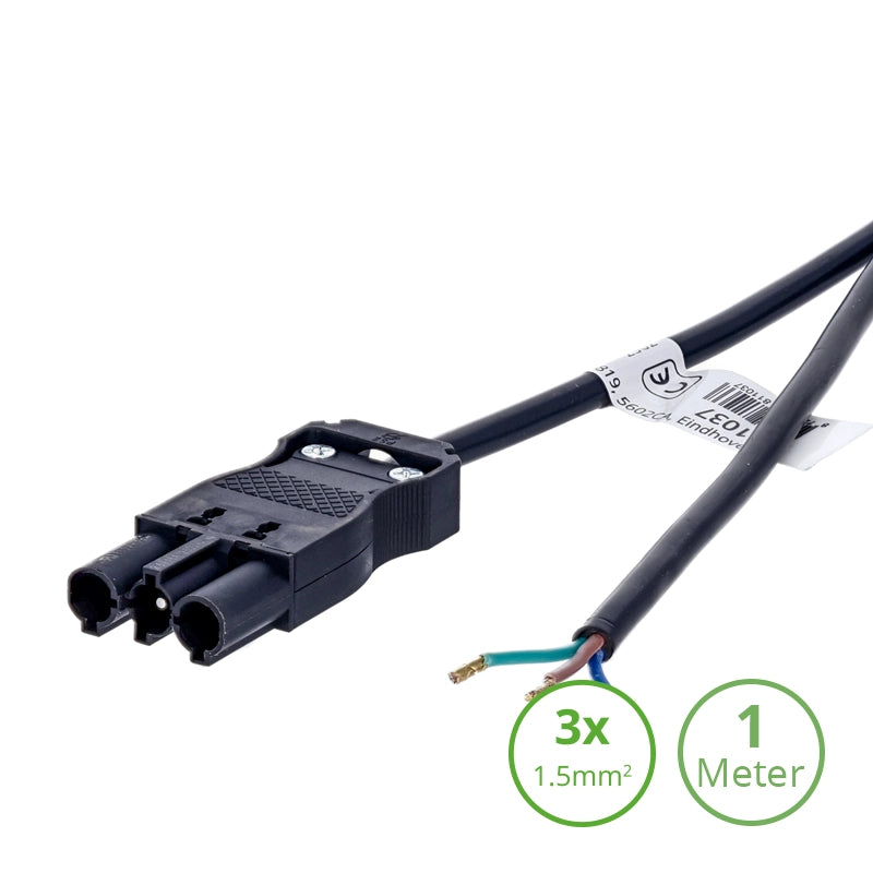3-SWP aansluitsnoer male 1 meter met 3×1,5mm² aders